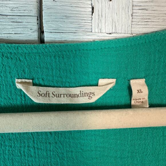 Soft surroundings women’s blouse Ghazi 3/4 sleeve asymmetrical hippie bohemian - Picture 4 of 8